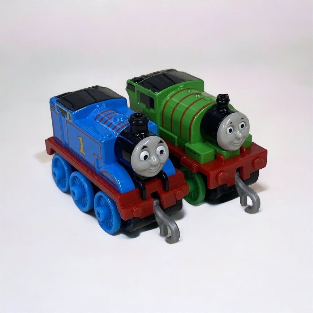 Lot of 2 Thomas The Train & Friends Trackmaster Push Along Percy Metal Engine
